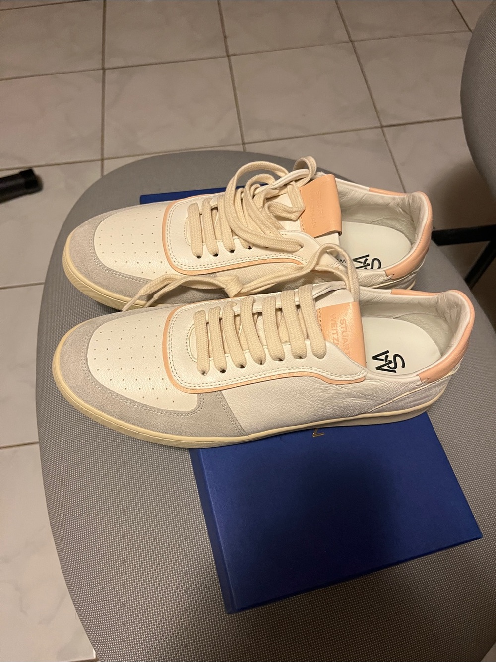 Stuart Weitzman Cream and Peach Women's Sneakers
